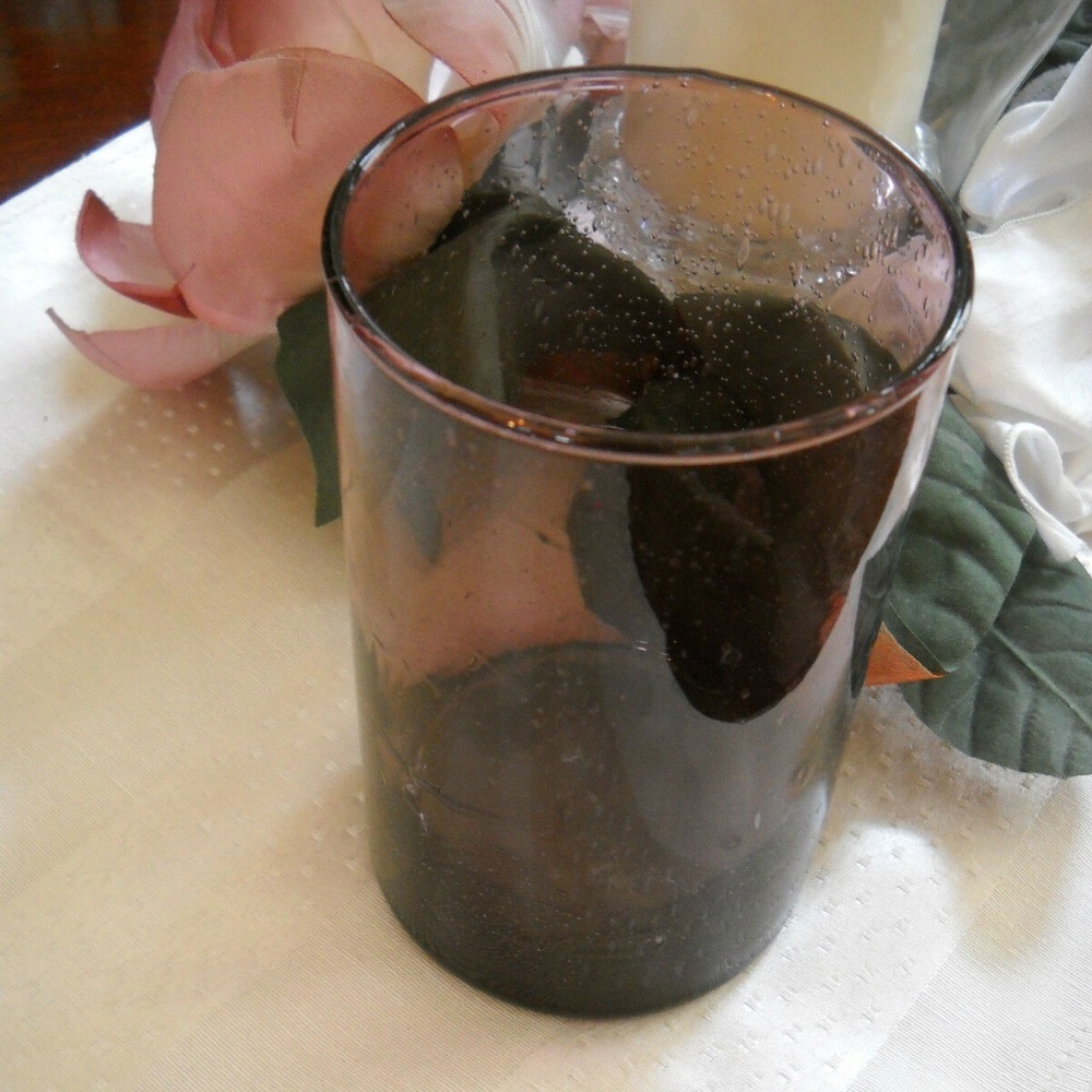 Hand Blown Hand Made Bubble Glass Wine Color